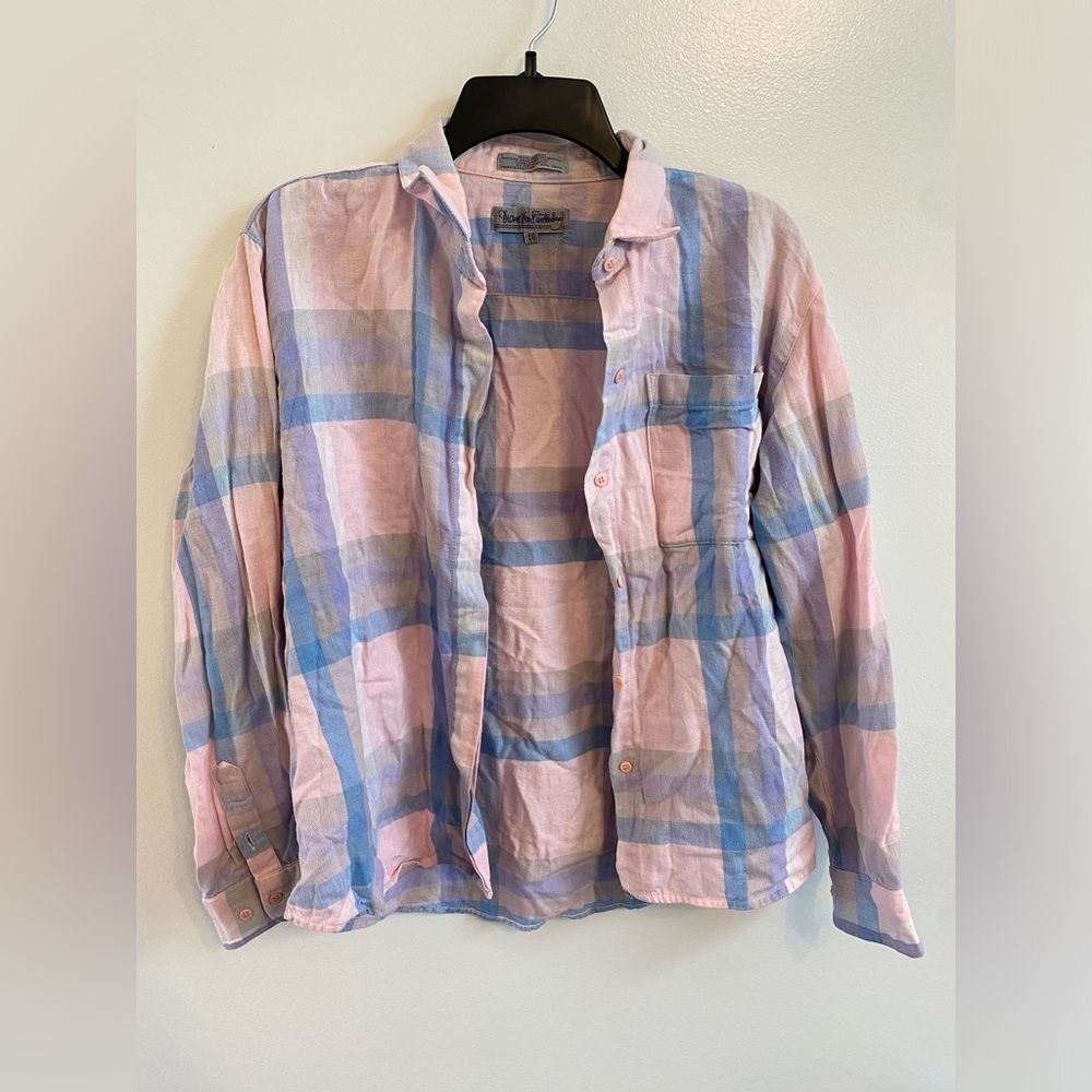 Vintage Diane Von Furstenberg Plaid Button Down - Size 16